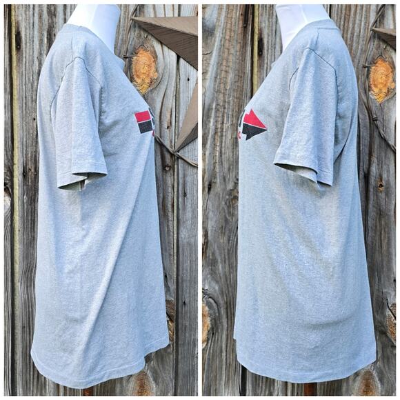 VTG Tshirt Gray Hanes Size L Shindaiwa Graphic Print Single Stitch Short Sleeve - Picture 2 of 8